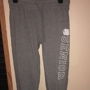 Gray senior joggers. Ordered from Josten’s.